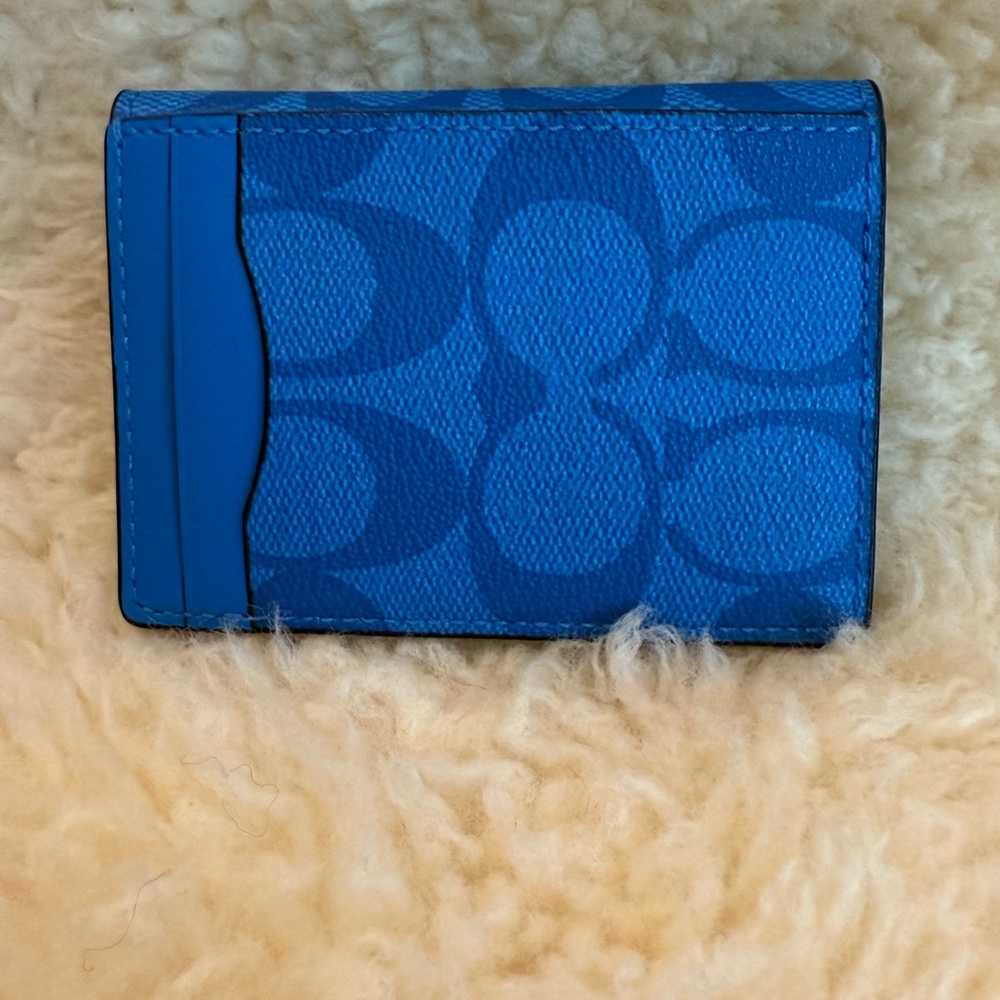 Coach Bright Blue Card Case 91660